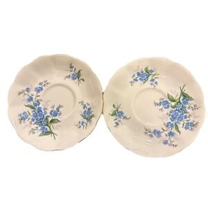 Royal Albert Bone China Set Of 2 Saucers Plate Only Forget‎ Me Not England VTG